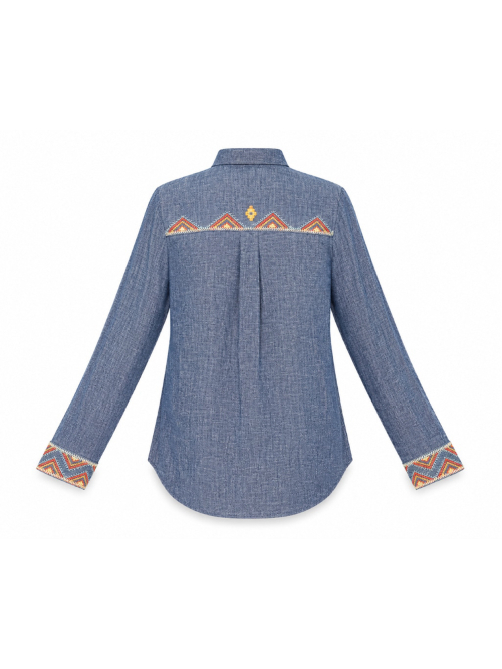 Johnny Was Helena Embroidered Chambray Zip Tunic Shirt XS Western Floral NWT - Picture 2 of 11